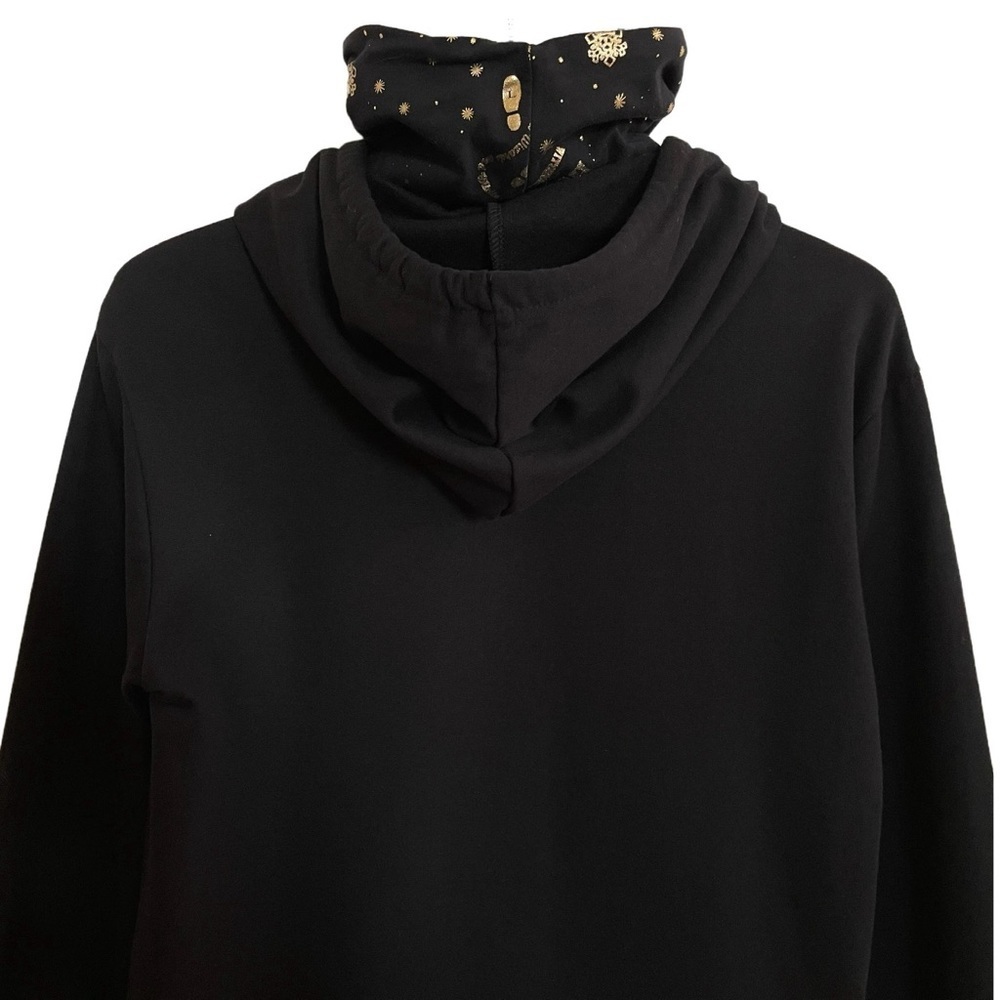 Harry Potter Hogwarts Black Hoodie with High Neck, Size Small - Picture 4 of 10